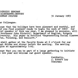 Announcements, 1983-01-31. ...