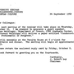 Announcements, 1982-09-24. ...
