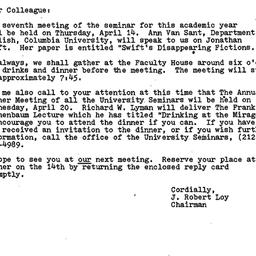 Announcements, 1983-03-29. ...
