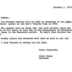 Announcements, 1972-10-01. ...