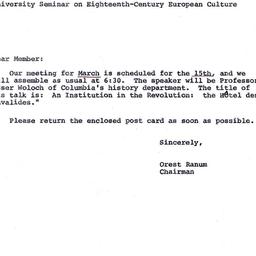 Announcements, 1973-03-01. ...