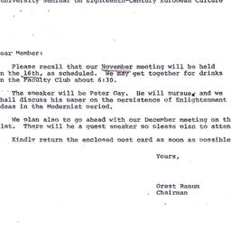 Announcements, 1972-11-03. ...