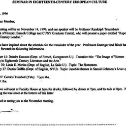Announcements, 1996-10-21. ...