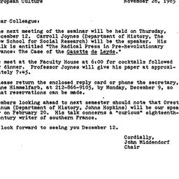 Announcements, 1985-11-26. ...