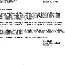 Announcements, 1986-03-04. ...