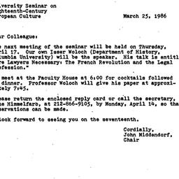 Announcements, 1986-03-25. ...