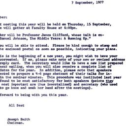 Announcements, 1977-09-07. ...
