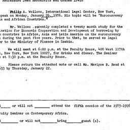 Announcements, 1976-01-26. ...