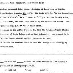 Announcements, 1975-11-24. ...