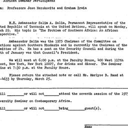 Announcements, 1976-03-29. ...