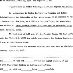 Announcements, 1976-04-29. ...