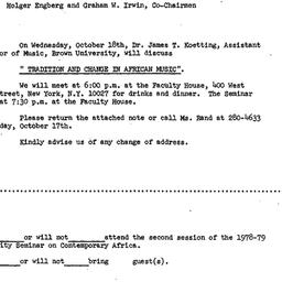 Announcements, 1978-10-18. ...