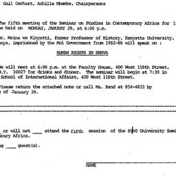 Announcements, 1990-01-29. ...
