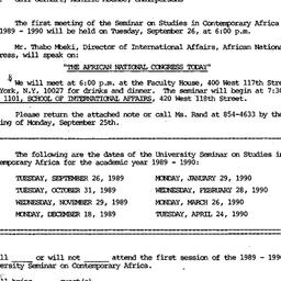 Announcements, 1989-09-26. ...