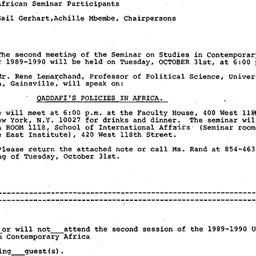 Announcements, 1989-10-03. ...