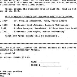 Announcements, 1990-09-28. ...