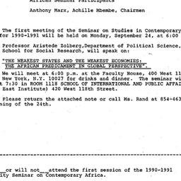 Announcements, 1990-09-05. ...