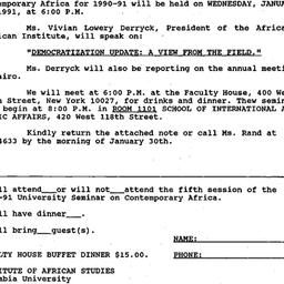 Announcements, 1991-01-30. ...