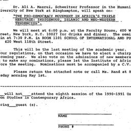 Announcements, 1991-04-10. ...