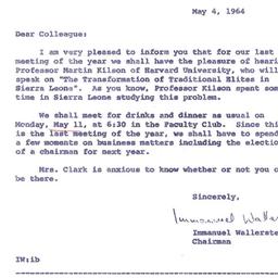Announcements, 1964-04-04. ...