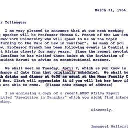 Announcements, 1964-03-31. ...