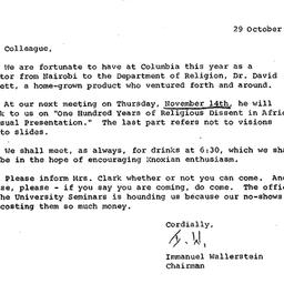 Announcements, 1968-10-29. ...