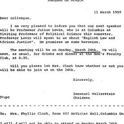 Announcements, 1969-03-11. ...
