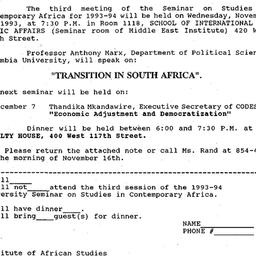 Announcements, 1993-10-28. ...