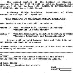 Announcements, 1993-10-06. ...