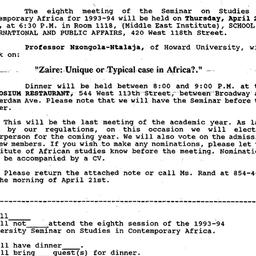 Announcements, 1994-04-12. ...