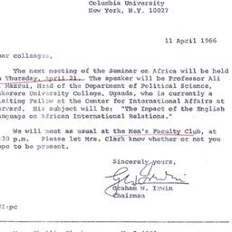Announcements, 1966-04-11. ...