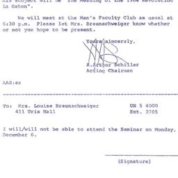 Announcements, 1965-11-29. ...