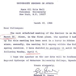 Announcements, 1966-03-22. ...