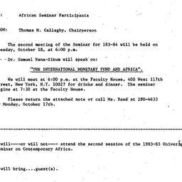 Announcements, 1983-10-04. ...