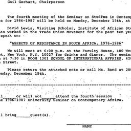 Announcements, 1986-12-02. ...