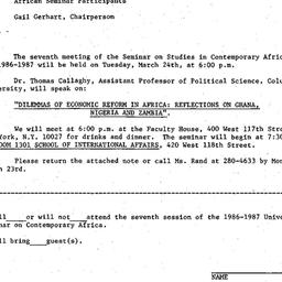 Announcements, 1987-03-02. ...