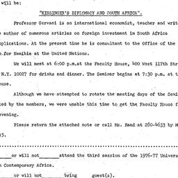 Announcements, 1976-11-17. ...
