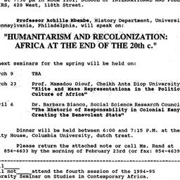 Announcements, 1995-02-23. ...