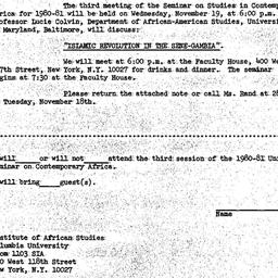 Announcements, 1980-11-19. ...