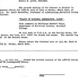 Announcements, 1981-03-23. ...