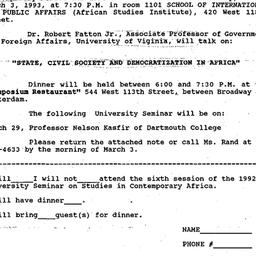 Announcements, 1993-02-04. ...