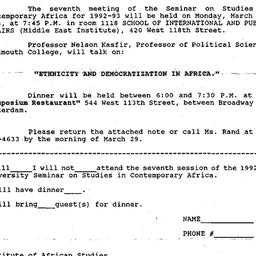 Announcements, 1993-03-08. ...