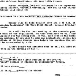 Announcements, 1993-03-29. ...