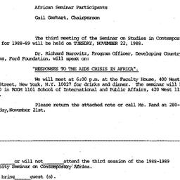 Announcements, 1988-11-04. ...