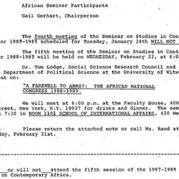 Announcements, 1989-01-17. ...