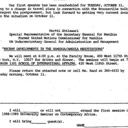 Announcements, 1988-09-19. ...