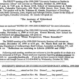 Announcements, 1999-09-28. ...