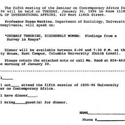Announcements, 1996-01-30. ...