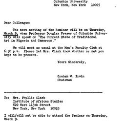 Announcements, 1967-03-09. ...