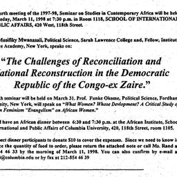 Announcements, 1998-03-11. ...